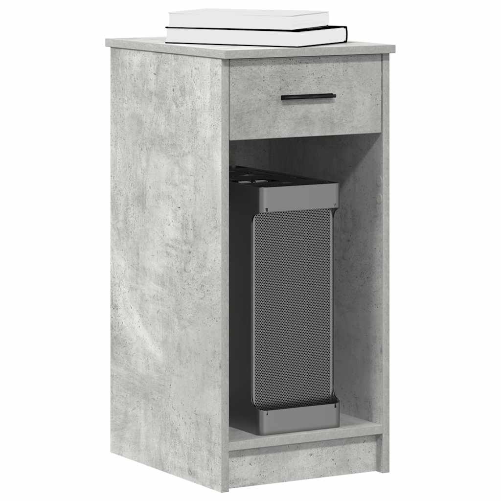 vidaXL Computertorenstandaard met lade 35x45x77 cm betongrijs