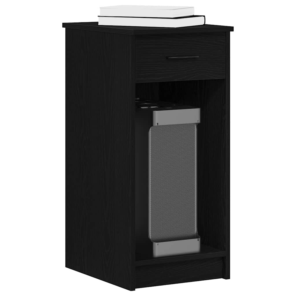 vidaXL Computertorenstandaard met lade 35x45x77 cm zwart