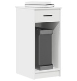 vidaXL Computertorenstandaard met lade 35x45x77 cm wit