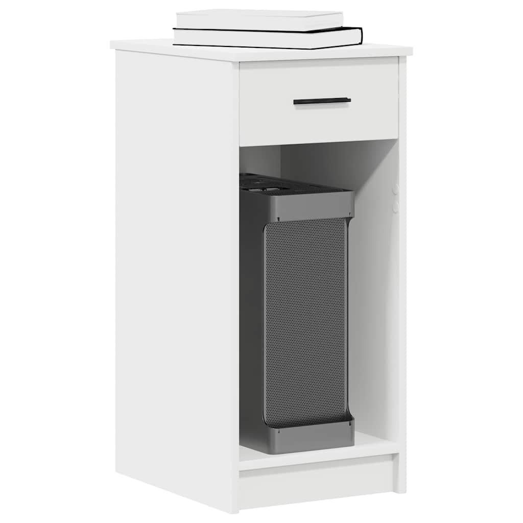 vidaXL Computertorenstandaard met lade 35x45x77 cm wit