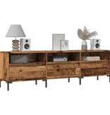 vidaXL Tv-meubel 150x30x44,5 cm bewerkt hout oud houtkleurig