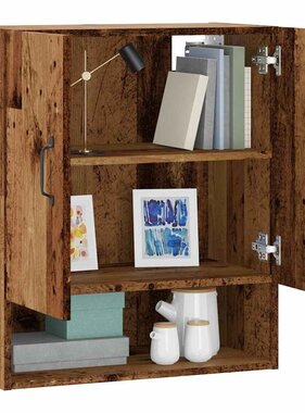 vidaXL Wandkast 60x31x70 cm bewerkt hout oud houtkleurig