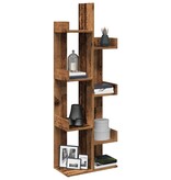 vidaXL Boekenkast 48x25,5x140 cm bewerkt hout oud houtkleurig