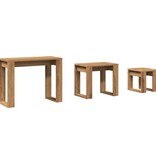 vidaXL 3-delige Bijzettafelset bewerkt hout artisanaal eikenkleur
