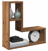 vidaXL Wandschappen kubus 2 st 50x15x50 cm bewerkt hout oud houtkleur