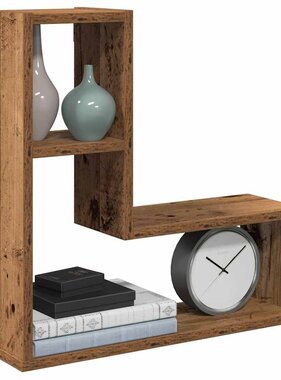 VidaXL Wandschappen kubus 2 st 50x15x50 cm bewerkt hout oud houtkleur