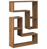 vidaXL Wandschappen kubus 2 st 50x15x50 cm bewerkt hout oud houtkleur