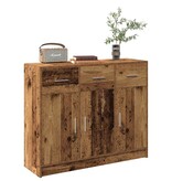 vidaXL Dressoir 91x28x75 cm bewerkt hout oud houtkleurig