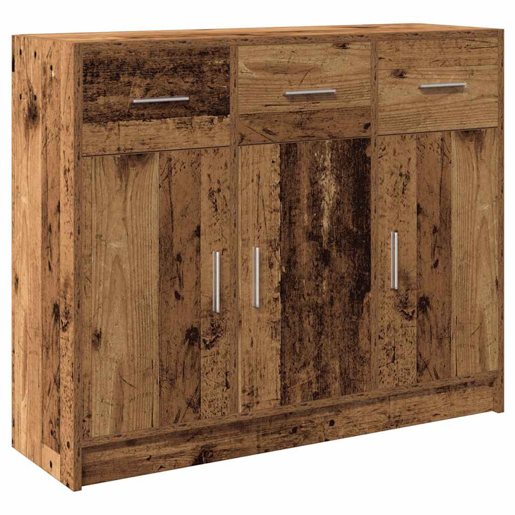 vidaXL Dressoir 91x28x75 cm bewerkt hout oud houtkleurig
