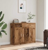 vidaXL Dressoir 91x28x75 cm bewerkt hout oud houtkleurig