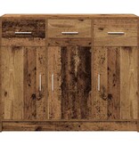vidaXL Dressoir 91x28x75 cm bewerkt hout oud houtkleurig