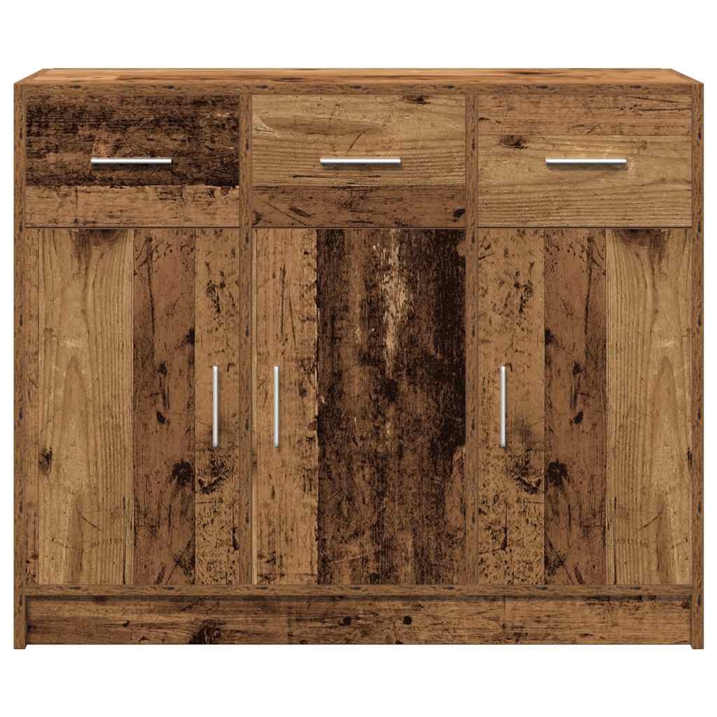 vidaXL Dressoir 91x28x75 cm bewerkt hout oud houtkleurig