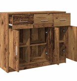 vidaXL Dressoir 91x28x75 cm bewerkt hout oud houtkleurig