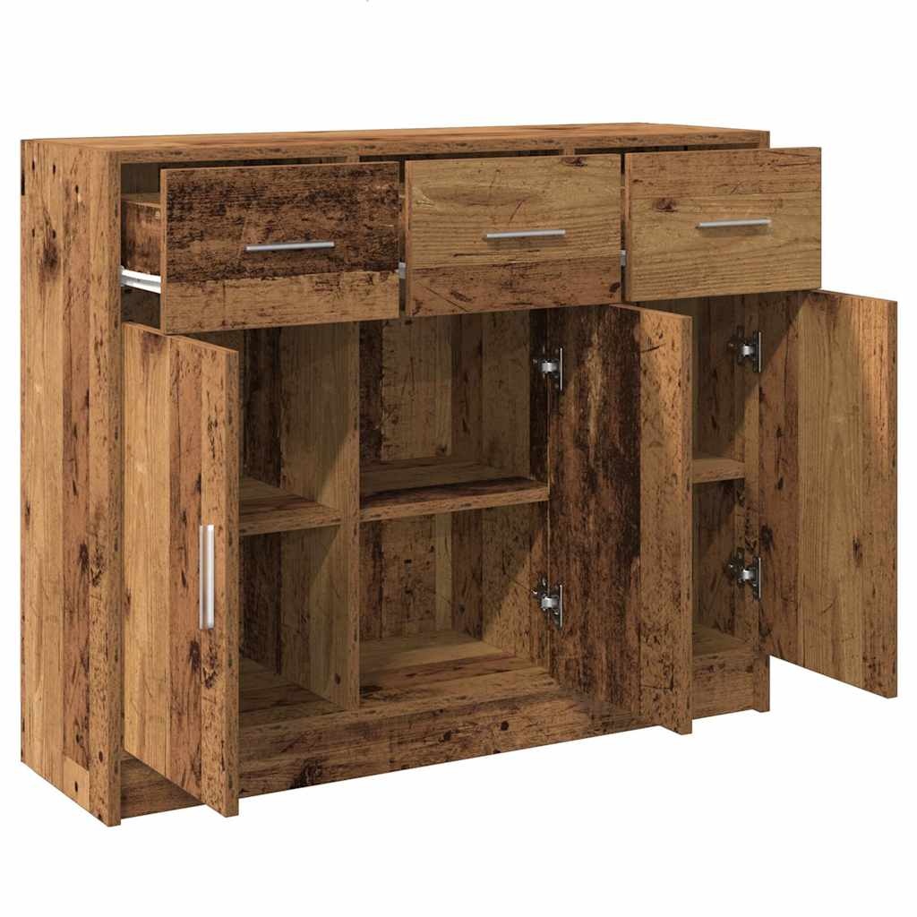 vidaXL Dressoir 91x28x75 cm bewerkt hout oud houtkleurig
