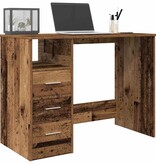 vidaXL Bureau 102x76x50 cm bewerkt hout oud houtkleurig