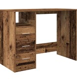 vidaXL Bureau 102x76x50 cm bewerkt hout oud houtkleurig