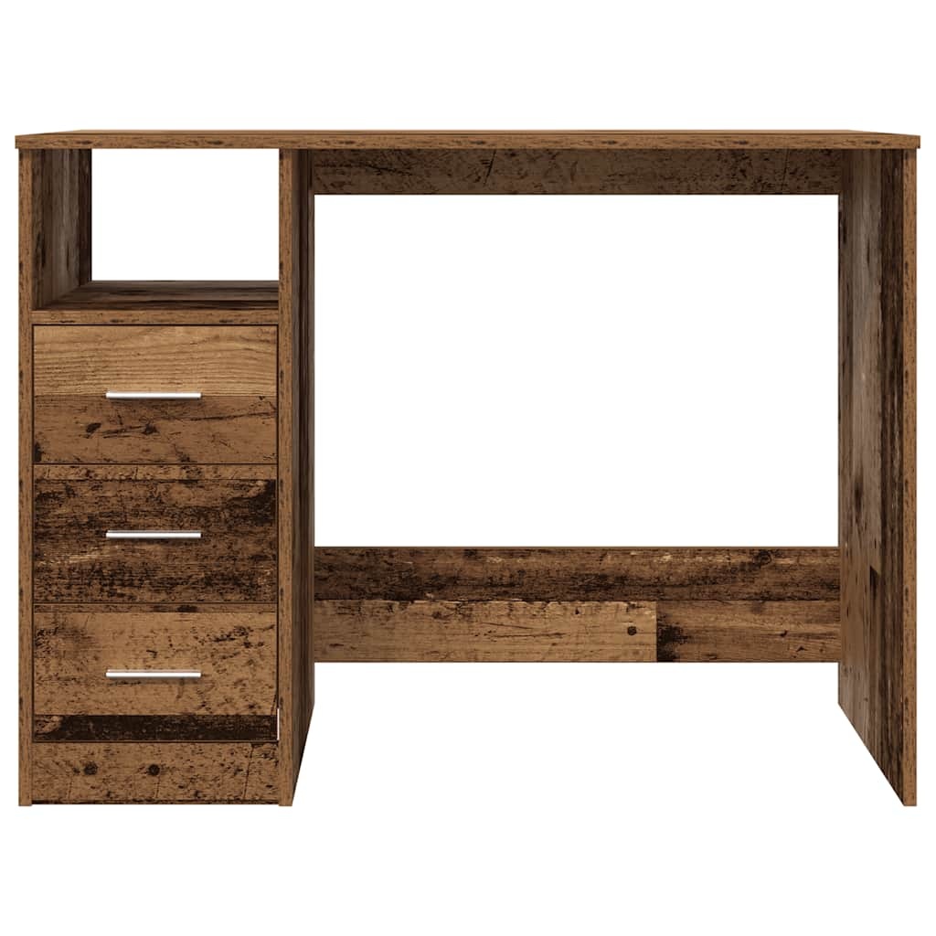 vidaXL Bureau 102x76x50 cm bewerkt hout oud houtkleurig