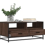 vidaXL Salontafel 100x50x45 cm bewerkt hout en metaal bruin eikenkleur