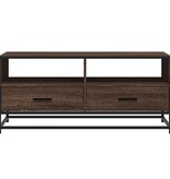 vidaXL Salontafel 100x50x45 cm bewerkt hout en metaal bruin eikenkleur