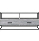 vidaXL Salontafel 100x50x45 cm bewerkt hout en metaal grijs sonoma