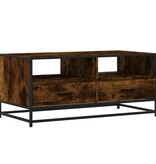 vidaXL Salontafel 100x50x45 cm bewerkt hout en metaal gerookt eiken