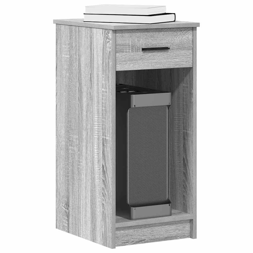vidaXL Computertorenstandaard met lade 35x45x77 cm grijs sonoma eiken