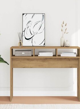 vidaXL Wandtafel 105x30x80 cm bewerkt hout artisanaal eikenkleur