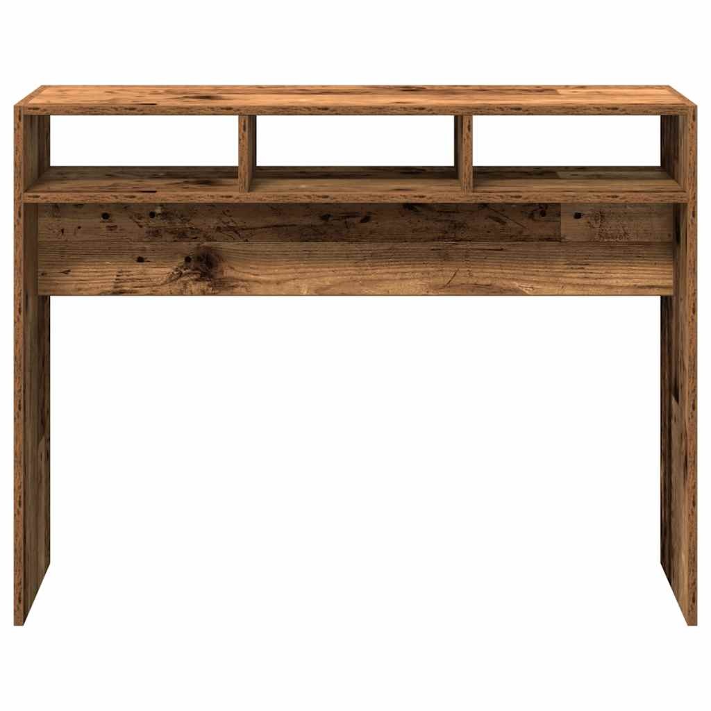 vidaXL Wandtafel 105x30x80 cm bewerkt hout oud houtkleurig