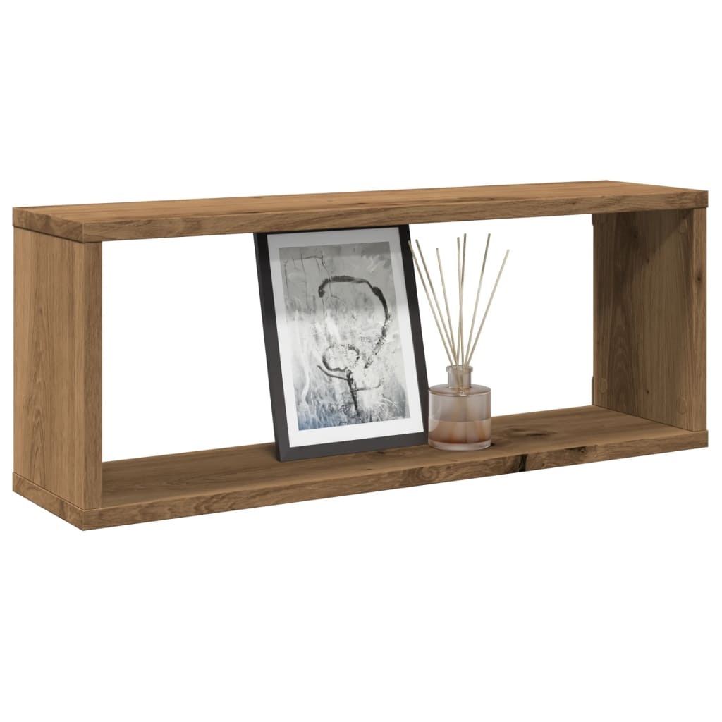 vidaXL Wandschappen kubus 6 st 60x15x23 cm hout artisanaal eiken