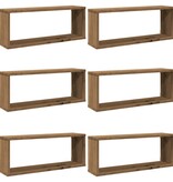 vidaXL Wandschappen kubus 6 st 60x15x23 cm hout artisanaal eiken