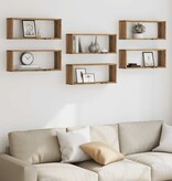 vidaXL Wandschappen kubus 6 st 60x15x23 cm hout artisanaal eiken