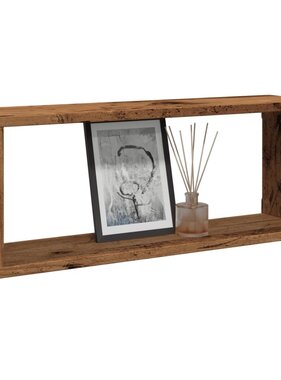 VidaXL Wandschappen kubus 6 st 60x15x23 cm bewerkt hout oud houtkleur