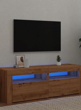 VidaXL Tv-meubel met LED 120x35x40 cm bewerkt hout artisanaal eiken