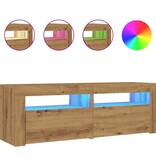 vidaXL Tv-meubel met LED 120x35x40 cm bewerkt hout artisanaal eiken