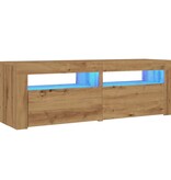 vidaXL Tv-meubel met LED 120x35x40 cm bewerkt hout artisanaal eiken