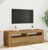 vidaXL Tv-meubel met LED 120x35x40 cm bewerkt hout artisanaal eiken