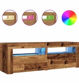 vidaXL Tv-meubel met LED 120x35x40 cm bewerkt hout oud hout