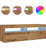 vidaXL Tv-meubel met LED 120x35x40 cm bewerkt hout artisanaal eiken