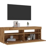 vidaXL Tv-meubel met LED 120x35x40 cm bewerkt hout artisanaal eiken