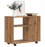 vidaXL Bijzettafel 70x35x55 cm bewerkt hout artisanaal eikenkleurig