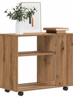 VidaXL Bijzettafel 70x35x55 cm bewerkt hout artisanaal eikenkleurig