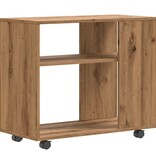 vidaXL Bijzettafel 70x35x55 cm bewerkt hout artisanaal eikenkleurig
