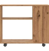vidaXL Bijzettafel 70x35x55 cm bewerkt hout artisanaal eikenkleurig