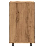 vidaXL Bijzettafel 70x35x55 cm bewerkt hout artisanaal eikenkleurig