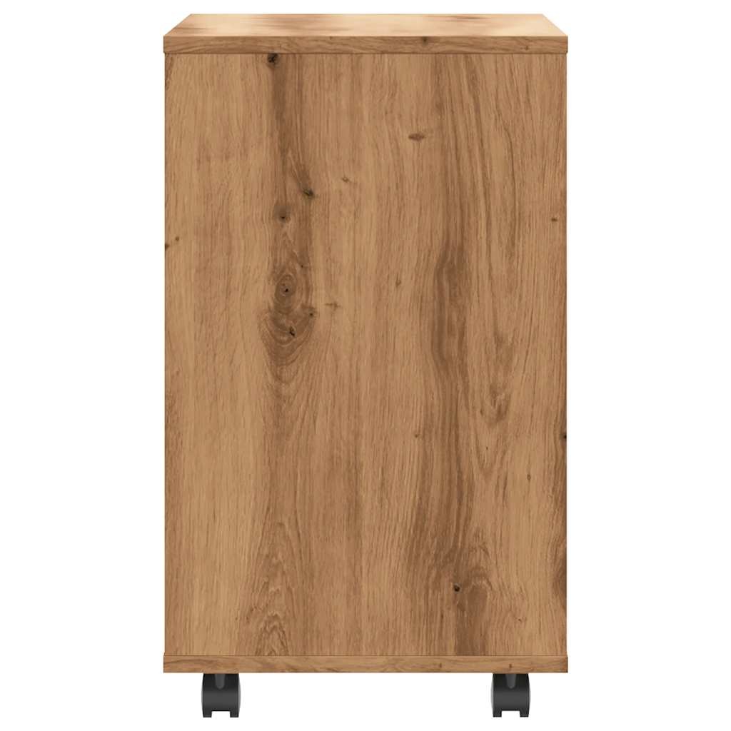 vidaXL Bijzettafel 70x35x55 cm bewerkt hout artisanaal eikenkleurig