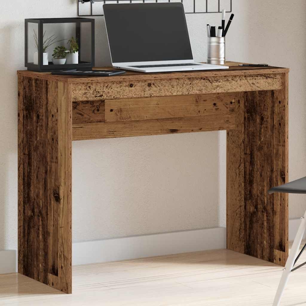 vidaXL Bureau 90x40x72 cm bewerkt hout oud houtkleurig