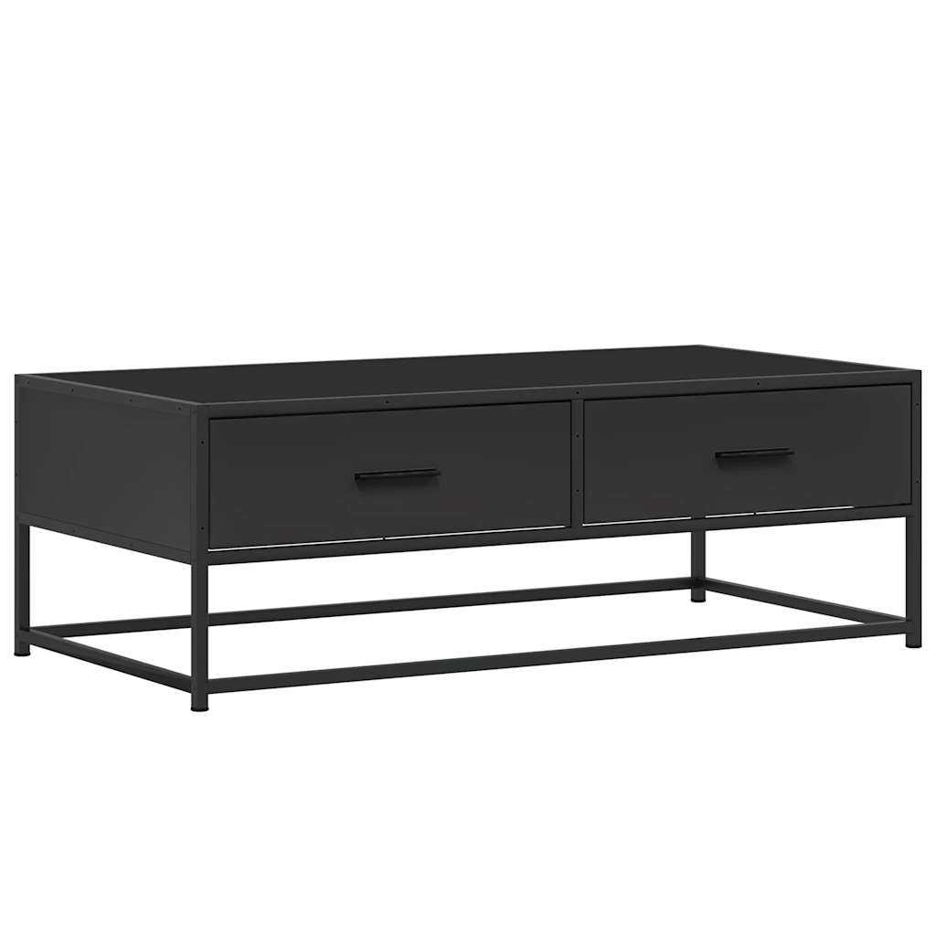 vidaXL Salontafel 100x50x35 cm bewerkt hout en metaal zwart