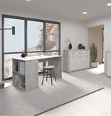 vidaXL Bureau met zijschappen 117x73x75 cm betonkleurig