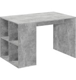 vidaXL Bureau met zijschappen 117x73x75 cm betonkleurig