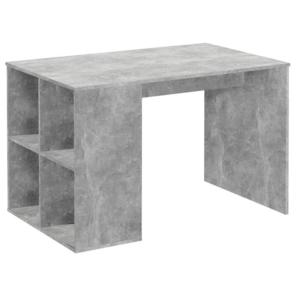 vidaXL Bureau met zijschappen 117x73x75 cm betonkleurig